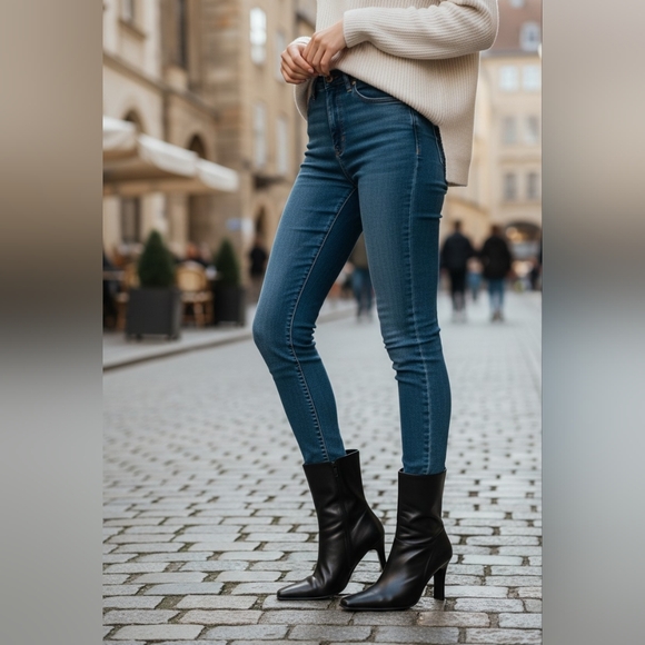 Steve Madden Shoes - Vintage Steve Madden Josie Leather Boots Y2K 90S Ankle Booties Black Heeled RARE